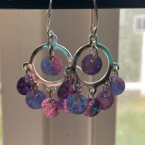 Sparkly Purple Dangle Earrings